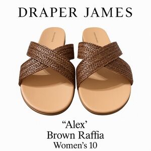 Draper James Alex Raffia Slide Sandals – Brown | Women’s 10